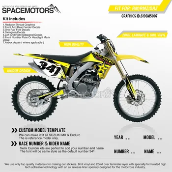 

MotoSpace Team Graphics Backgrounds Decals 3M Custom Stickers For SUZUKI RMZ250 04-18 RMZ450 08-17 RM125/250 03-08 007