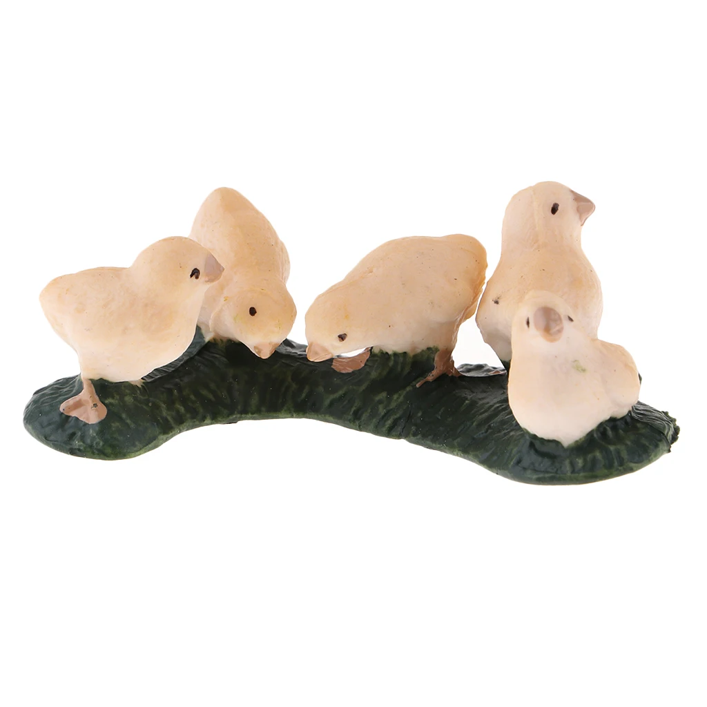 HO Scale Tiny People Model Simulation Mini Farm Animal Playset Farm Animal Figures Hens Model Toy Decor Hand Painted Figures