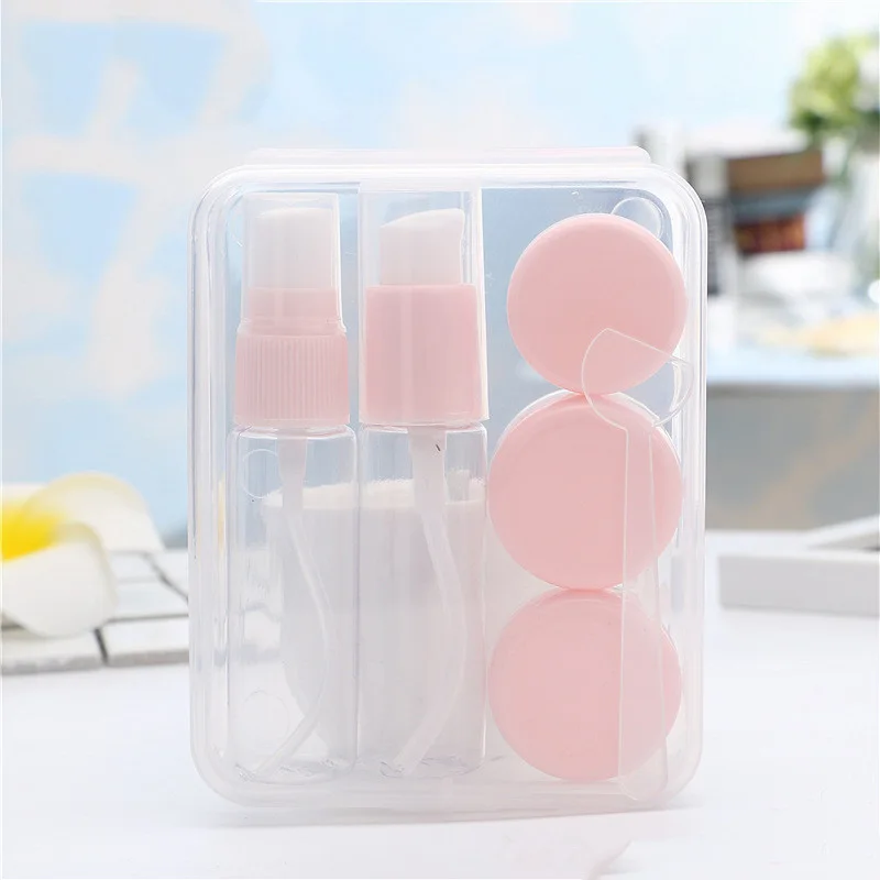 

6pcs Refillable Bottles Travel Face Cream Pot Bottles Plastic Transparent Empty Container Set Makeup Cosmetic Tool