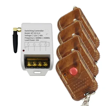 

DC 12V 24V 36V 48V 30A 1 CH 1CH RF Wireless Remote Control Switch System, Classic Peach Transmitters + Receiver,Self-lock