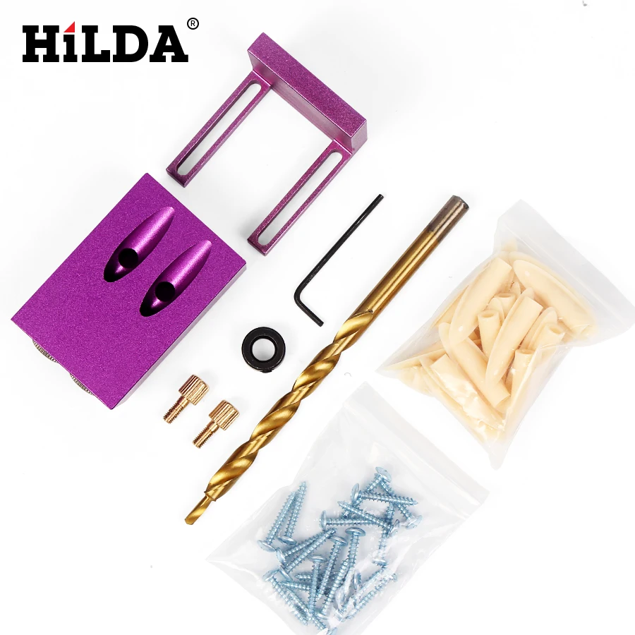 Pocket Hole Jig Kit System For Wood Working Joinery Step Drill Bit Accessories Wood Work Tool