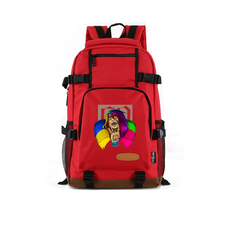 Hiphop 6ix9ine Оксфорд женский рюкзак для девочек школьная сумка для подростков мальчиков и девочек Дорожная сумка для ноутбука Monchila - Цвет: B Red