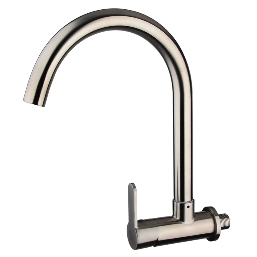 

kitchen faucets wall mounted kitchen faucet 304 stainless steel kitchen sink single holder single hole brushed kitchen taps