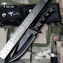 Voltron Self-defense military knife, special forces wild survival knife, wild outdoor straight knife, hunting camp jungle knife self ordered fronts under oscillating zero mean forces