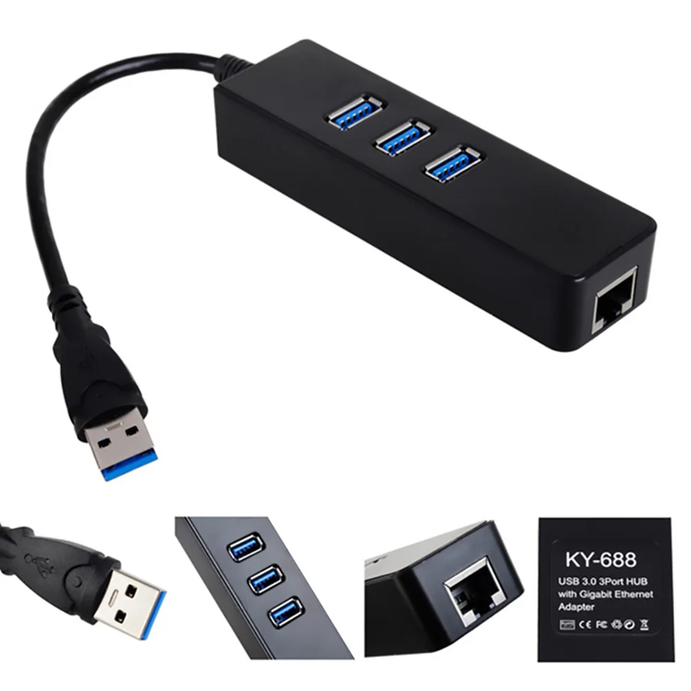 

FDBRO USB Ethernet Adapter USB to Ri45 Lan Network Card for Macbook pro Mac Desktop Micro USB Charger Cable 3 Ports USB 3.0 Hub