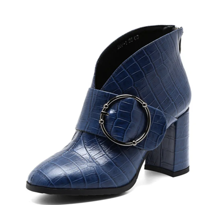 

LOVEXSS Woman Autumn Winter Platform Ankle Boots Fashion Sexy Plus Size 34 39 Martin Boots Black Blue High Heeled Shoes
