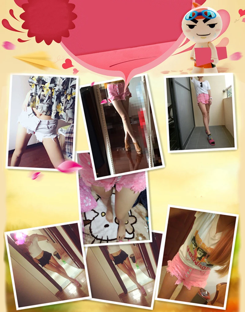Denim Shorts Solid High Waist Women Short Pants Summer Fashion Hole Female Shorts Women Jeans With Button Women Clothing S-XL (2)