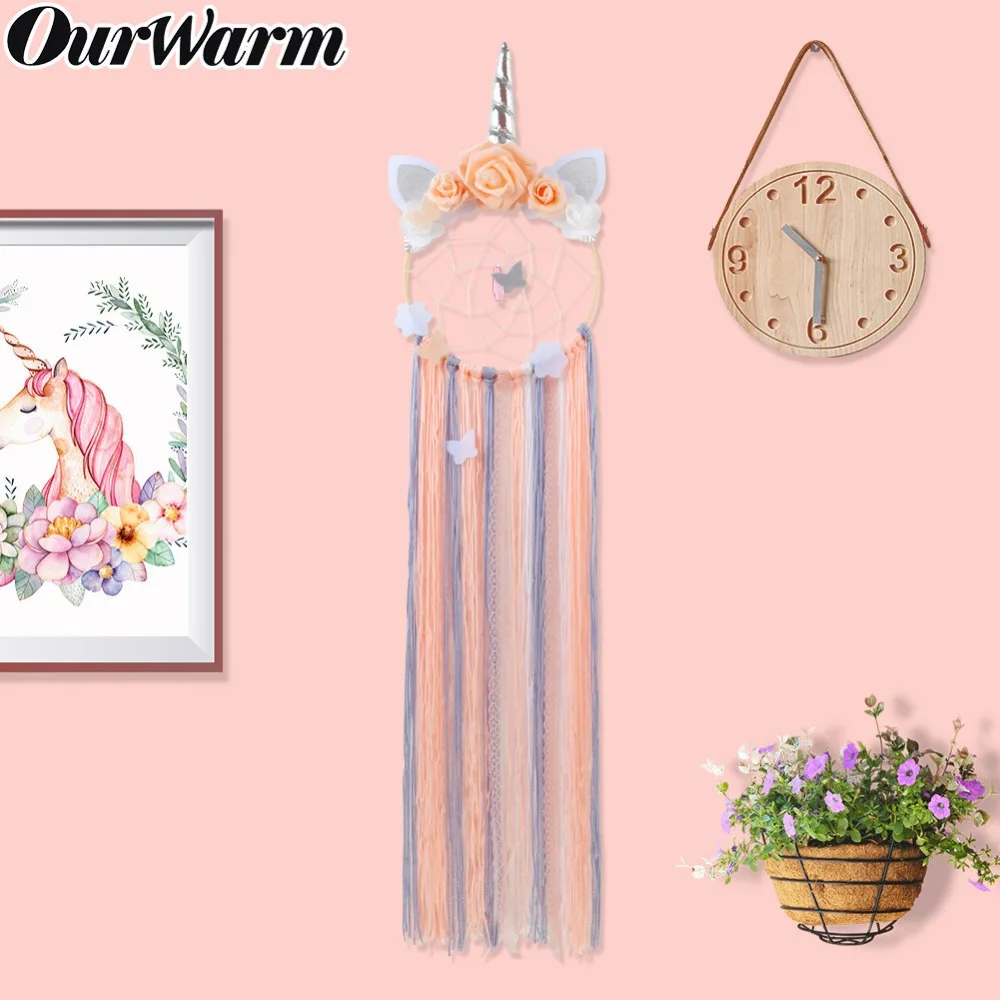 

OurWarm Unicorn Dream Catcher Handmade Catchers for Girls Bedroom Nursery Decor Wall Hanging Ornaments Kids Room Decoration