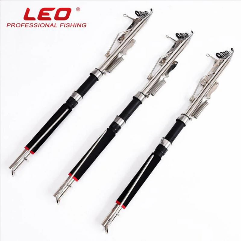 LEO Automatic Fishing Rod Sea Fishing Stainless Steel Hard 6 Sections Fishing Rod Pole with Holder for Sea Fishing LEO10