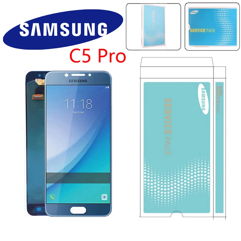 

Original 5.2'' AMOLED Display For SAMSUNG Galaxy C5 pro C5010 LCD Display With Touch Screen Digitizer Assembly Replacement Parts