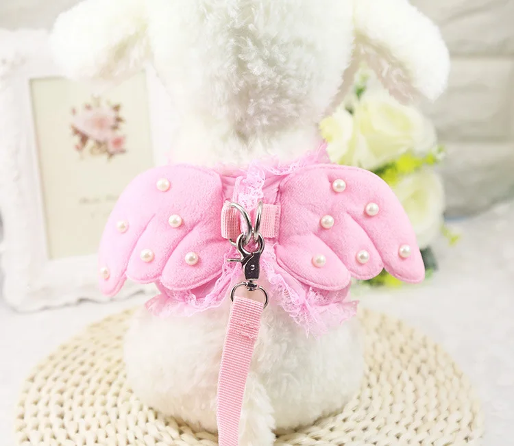 Cute Pet Dog Clothes With Leash Angle Harness Cat leads Puppy