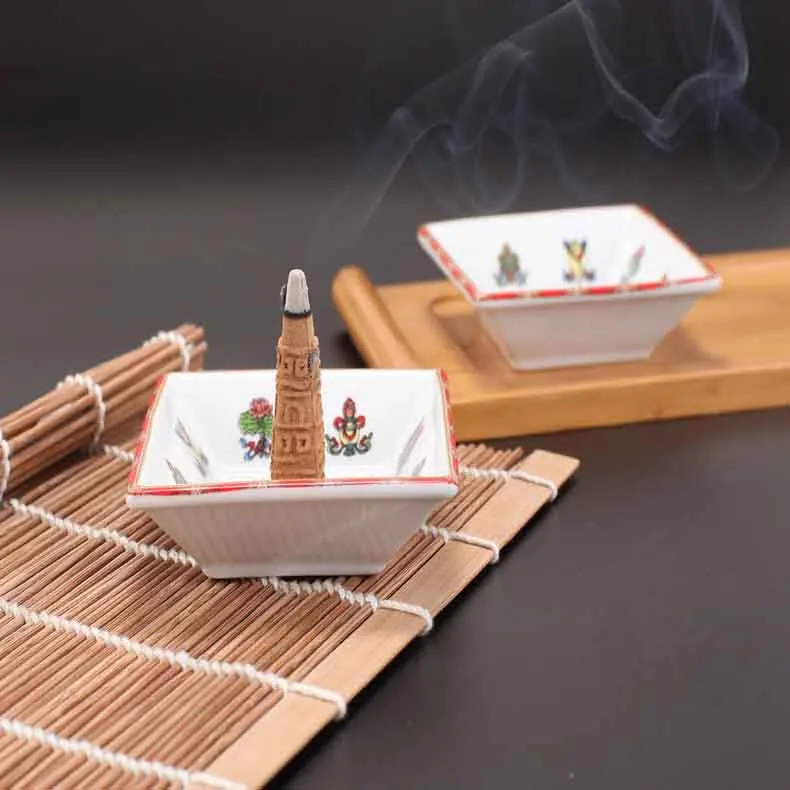 Purple clay incense burner, aromatherapy plate, incense base, Buddha