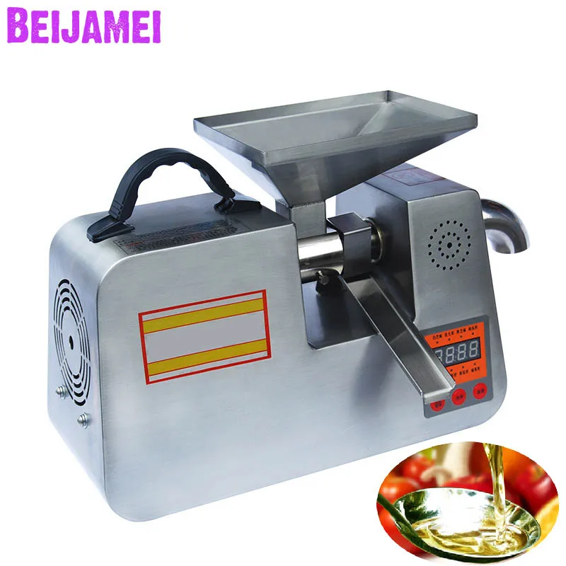 

BEIJAMEI Portable Peanut Oil press machine Automatic Digital Flaxseed Oil Presser Sesame/Perilla seeds/Rapeseed Oil Extractor