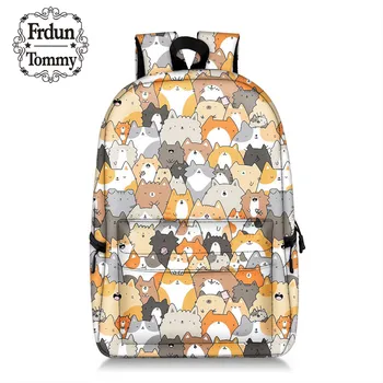 

2018 Funny Pet Cat and dog Women/Men Backpack Children School Bags Teenagers Boys/girls Travel Daypack Students Laptop Backpack