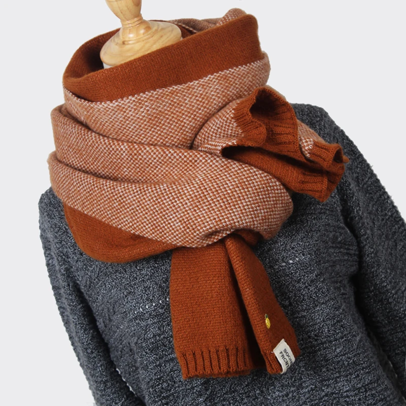 High Quality Women's Scarf Winter Wool knitted Scarf Collar Scarves Thicken Warm Fashion pineapple Stole Shawl Wrap mx001