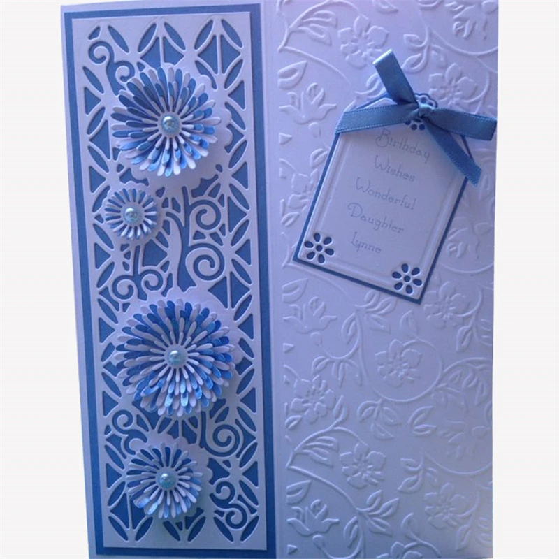 

YaMinSanNiO 35*109mm Daisy Metal Cutting Dies Scrapbooking Floral Trellis for Album Embossing Paper Crafts Dies Stencil New 2019