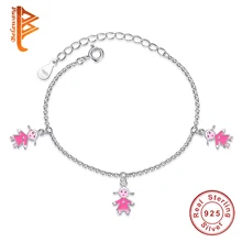 BELAWANG 925 пробы Серебряный три кулон для девочек очаровательные браслеты для детей милые регулируемые браслеты на цепочке подарок