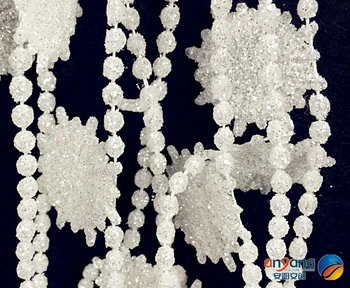 

Christmas ornaments window decoration decorative snow and ice effect scene Acrylic snowflake chain powder 1.8 meters