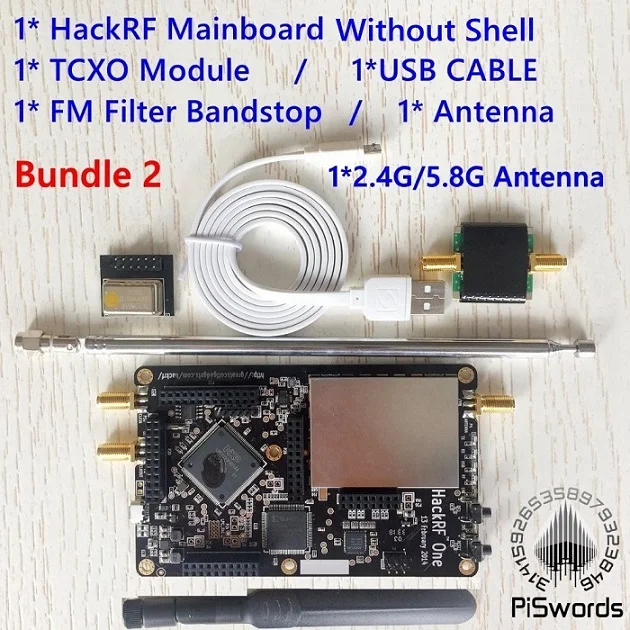 HackRF один SDR программное обеспечение определяется Радио 1 МГц до 6 ГГц Материнская плата макетная плата комплект с portapack хаос fm фильтр антенна - Комплект: Комплект 2