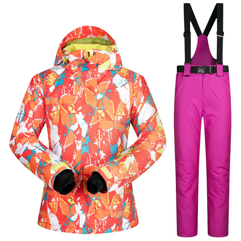 Зимние куртки и штаны, женские бренды, зимние уличные комплекты, дышащие, водонепроницаемые, Therma, лыжные и сноубордические костюмы, сноуборд - Цвет: JHPT  ROSE RED