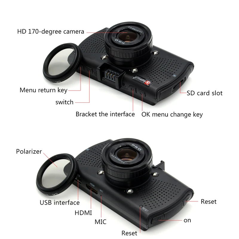 Junsun A7810 Ambarella A7LA70 Car DVR Camera GPS with Speedcam 1296P Full HD 1080p 60Fps Video Recorder Registrar Dash Cam