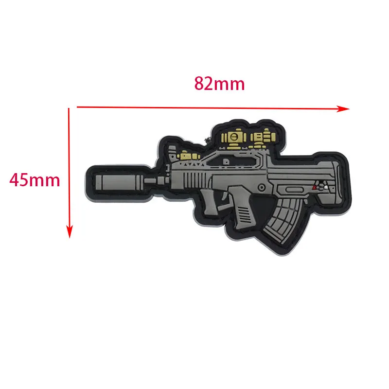 Оружие в форме ПВХ тактическая Боевая застежка Крюк патч армейская резиновая нашивка Значки для одежды сумка рюкзак жакет Прямая