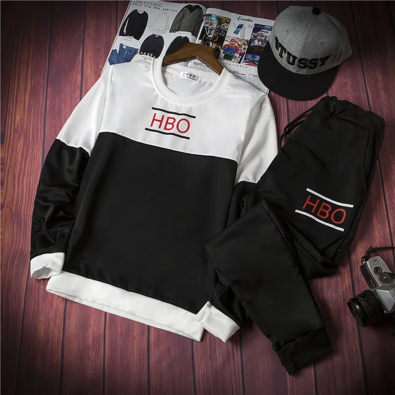 

Autumn men's clothing set Korean version of the trend slimming sportswear set casual two-piece set of men