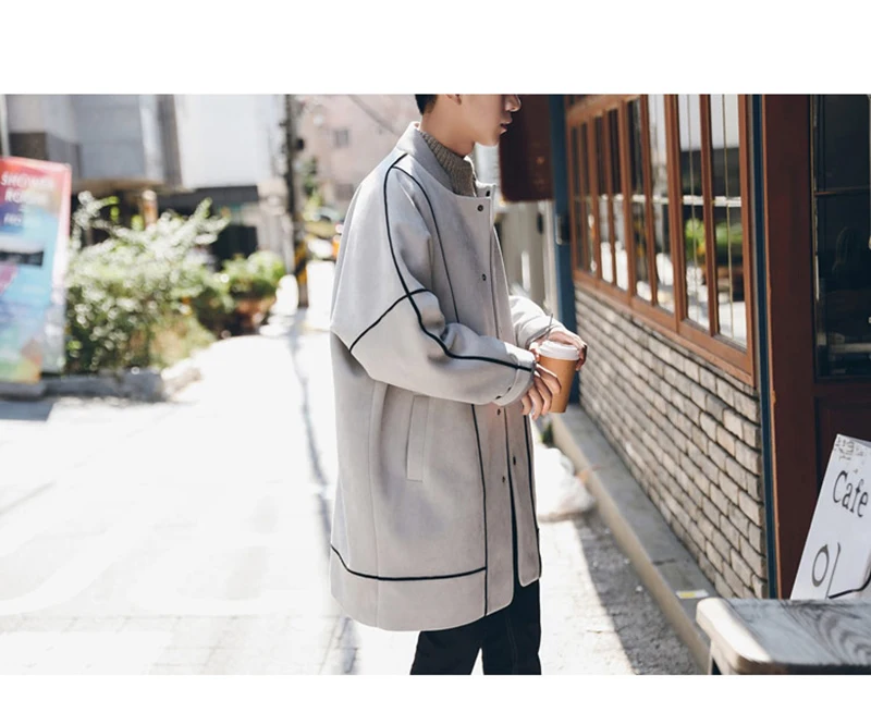 Warm Male Trench Coat Wool Liner Long Thick Fleece Jacket Men Fur Inside Parka Winter Jackets  (3)