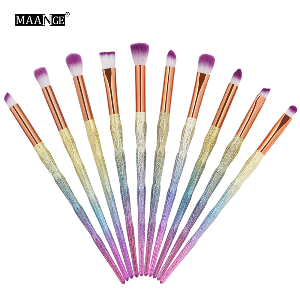 

MAANGE 10Pcs/Set Makeup Brushes Set Foundation Powder Blush Eye Shadow Coutour Blending Make Up Brush Beauty Cosmetic Tool Kit