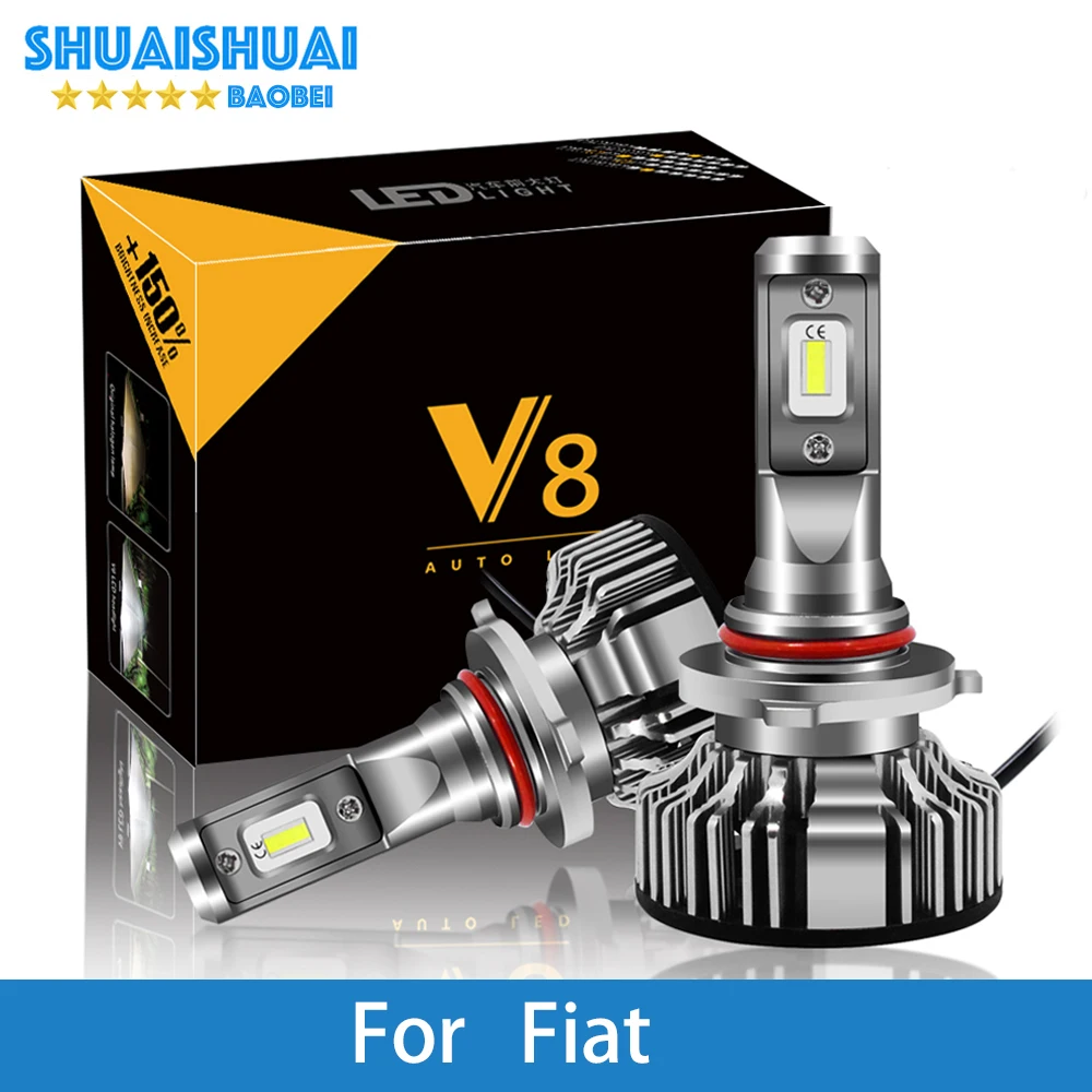 

2 Pcs Car Headlight For Fiat Uno/Punto/Stilo/Panda/Albea/Linea/Idea/500L H7 H4 LED H1 H7 H3 9005 6500K 8000LM CSP Light Bulb