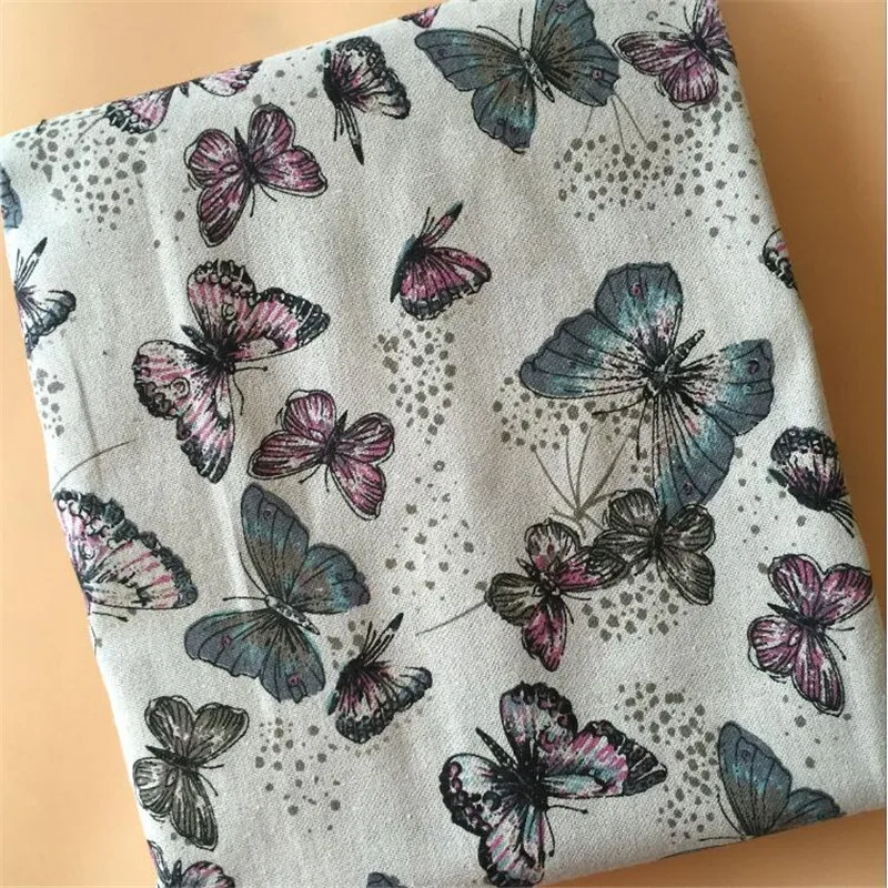 Элегантный принт бабочки холст хлопок лен швейная ткань ручная стёжка материал DIY ручной работы износостойкая ткань 150 см