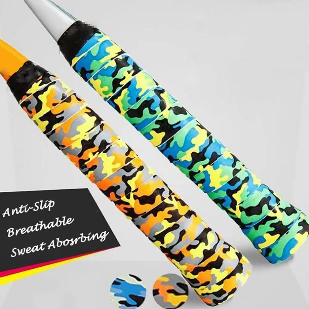 Новый камуфляж противоскользящие теннисные ракетки для бадминтона Bat поглощения пота ручка лента Overgrip