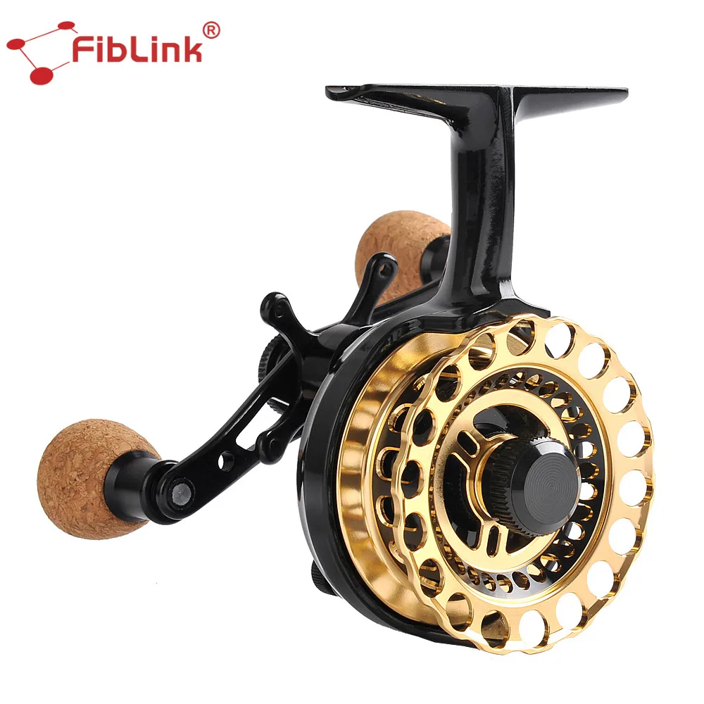 Fiblink مضمنة الجليد الصيد بكرة 4 + 1 اضعا الكرة 2.7: 1 طوف الجليد الصيد بكرة الحق وسلم عجلة الصيد اكسسوارات