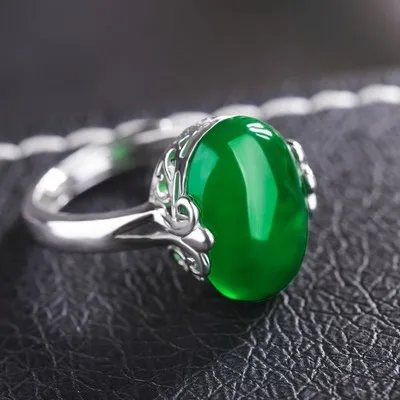 

Luxury Jewelry Girls Ring The new natural hetian gem silver inlaid with gem egg Lovely Fine RINGS 6 78 9 #