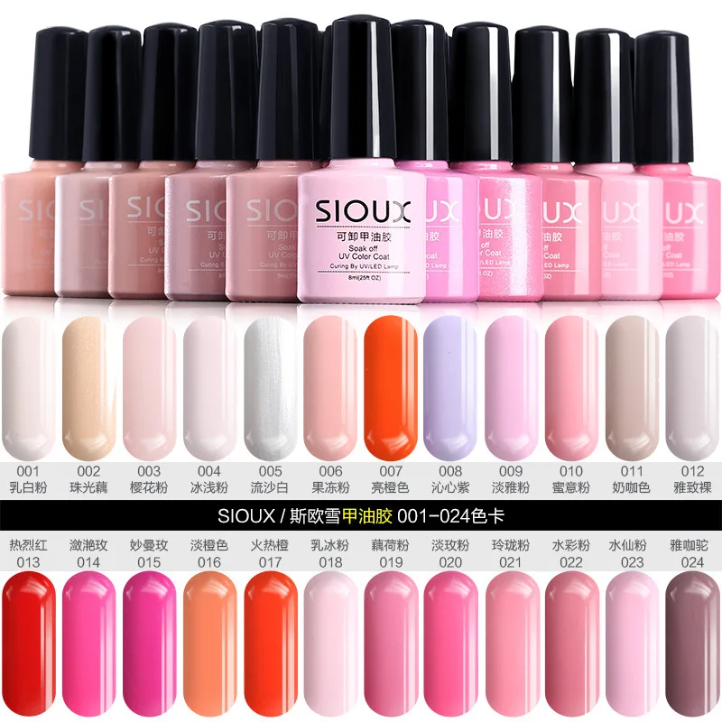 

1PC UV Nail Gel Polish UV&LED Shining Colorful 144 Colors 8ml Long lasting soak off Varnish cheap Manicure SIOUX