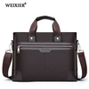 WEIXIER Men PU Leather Shoulder Fashion Business Bags Handbags Black Bag Men For Document Leather Laptop Briefcases Bag ► Photo 2/6