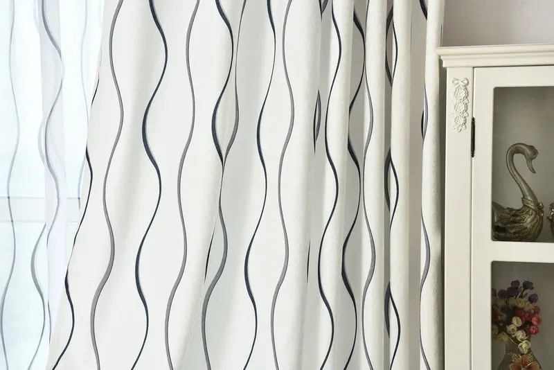 2019 New Style Stripe Curtain for Living Room Bedroom Modern Design Blackout Home Decoration For Kids White Window Treatment 2019 New Style Stripe Curtain for Living Room Bedroom Modern Design Blackout Home Decoration For Kids White Window Treatment