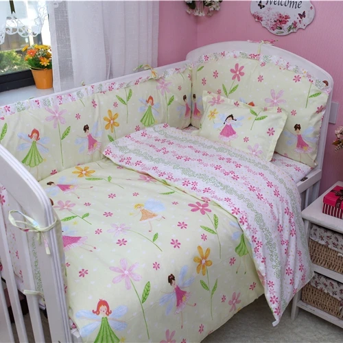 Baby Bedding Set 100 Cotton Crib Duvet Cover Sheet Baby Bedding Set 100 Cotton Crib Duvet Cover Sheet Pillowcase Fairy Flowers Design