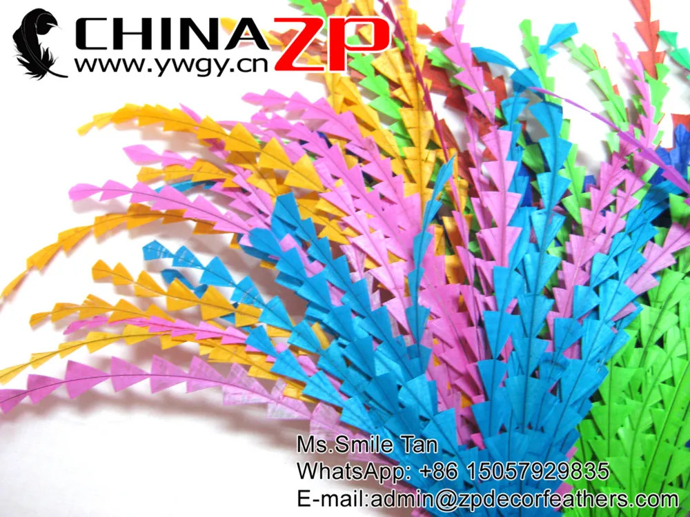 14~16 inch Feather Stripped Coque Diamond Train Bunch (5)