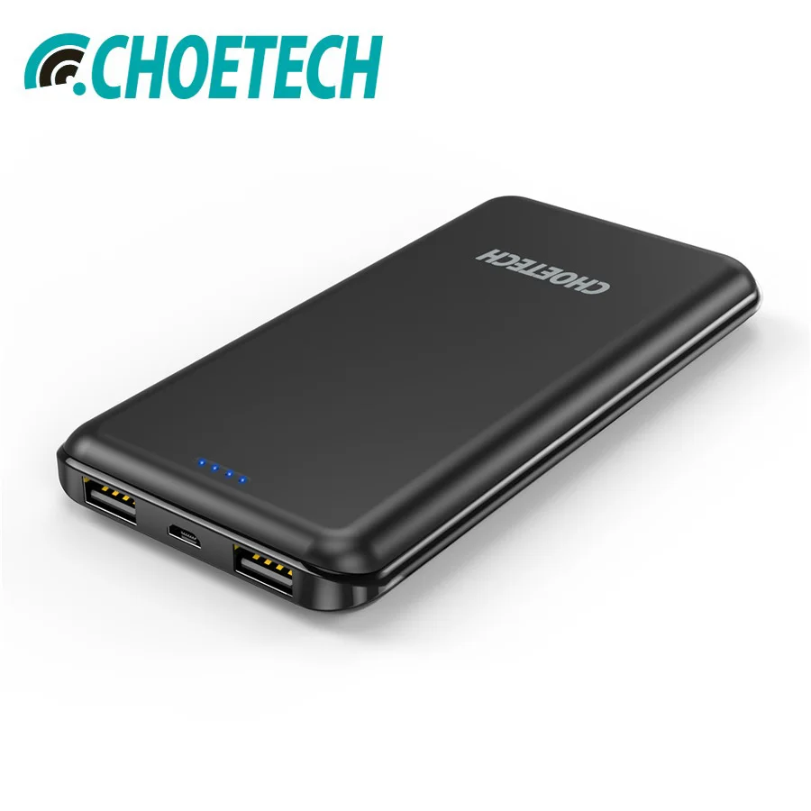 

CHOETECH 10000mAh Power Bank for Xiaomi Dual USB Output External Battery Mobile Phone Portable Charger for iPhone 7/6S Powerbank