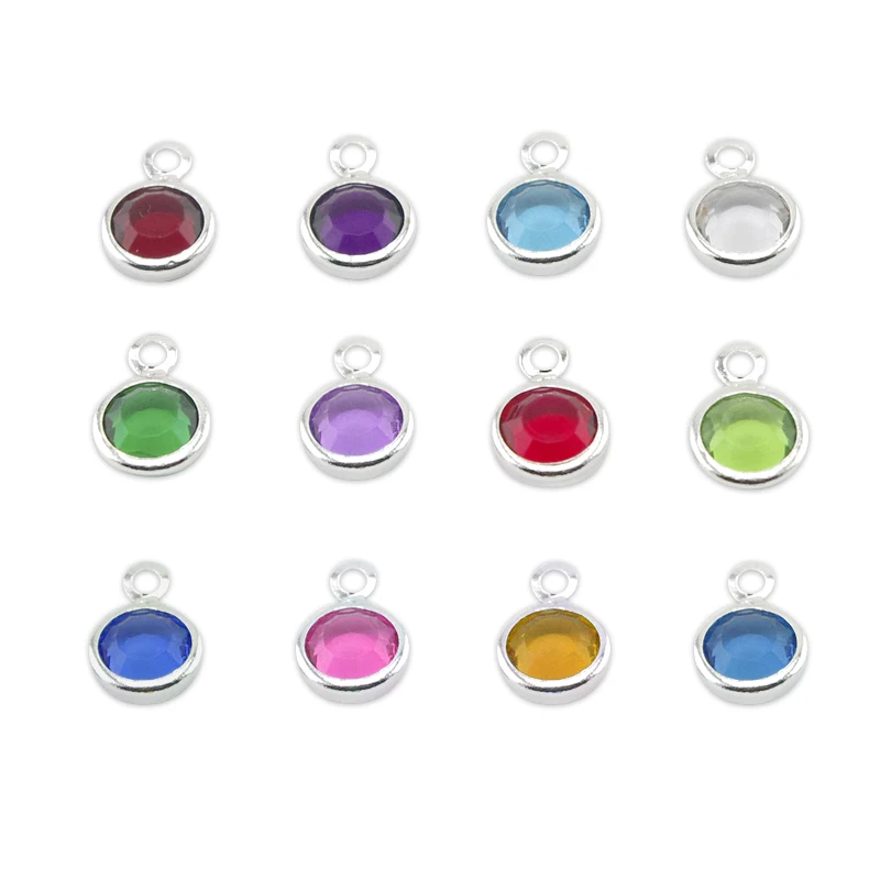 

120pcs/lot mixed Birthstone charms 6mm crystal for for Personalized Necklace(Jan-Dec. 10pcs of each month)