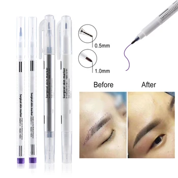 

1 Set Surgical Skin Marker Eyebrow Marker Pen Beauty Tattoo Skin Marker Pen With Measuring Ruler Positioning Tool