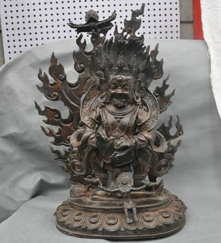 

17" China Tibet Tibetan Buddhism Tantra Mahakala Buddha Bronze Statue