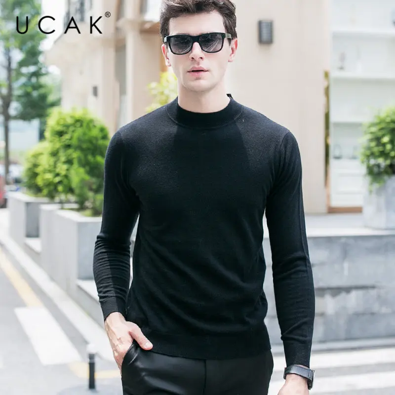 UCAK Brand Sweater Men Pure Merino Wool Pullover Men Autumn Winter Turtleneck Cashmere Sweaters Classic Casual Pull Homme U3007 UCAK Brand Sweater Men Pure Merino Wool Pullover Men Autumn Winter Turtleneck Cashmere Sweaters Classic Casual Pull Homme U3007