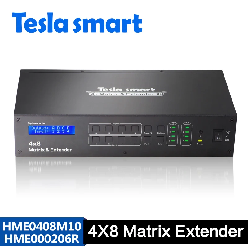 Тесла smart Лучший 60 м 4 в 8 из HDMI матрица 4x8 с 4 HDMI Extender 2 шт. стойки уши поддержка 1U