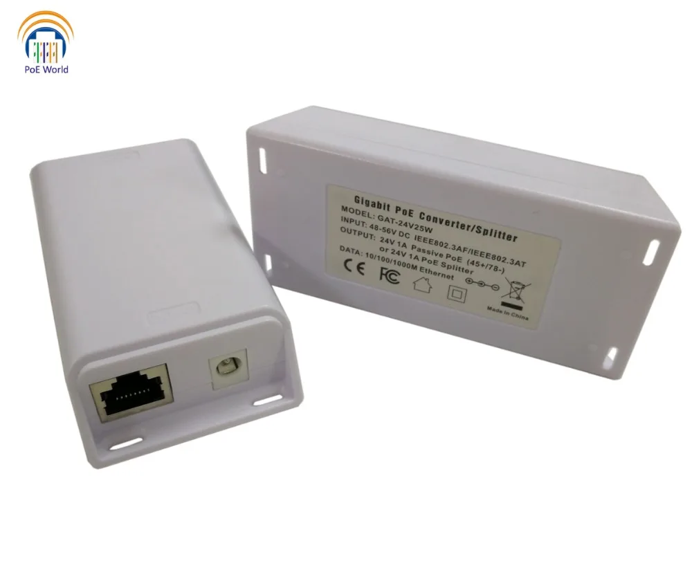 Конвертер PoE 802.3at совместимый с пассивным POE 24 В гигабитный сплиттер для UBNT / Mikrotik