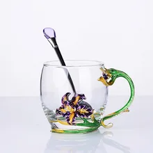 Best эмаль Цвет созданный эмаль Iris Crystal Стекло Юбилей Свадебные вина чашки MS молоко Кофе кружка Home Decor Tazas Para кафе