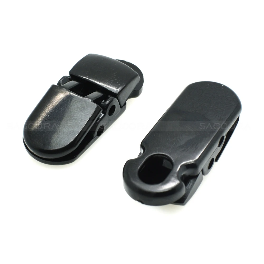 

12pcs/pack Pack 7*5mm Hole Plastic ID Card Name Tag Holder Badge Clip Black For Cord Lanyard