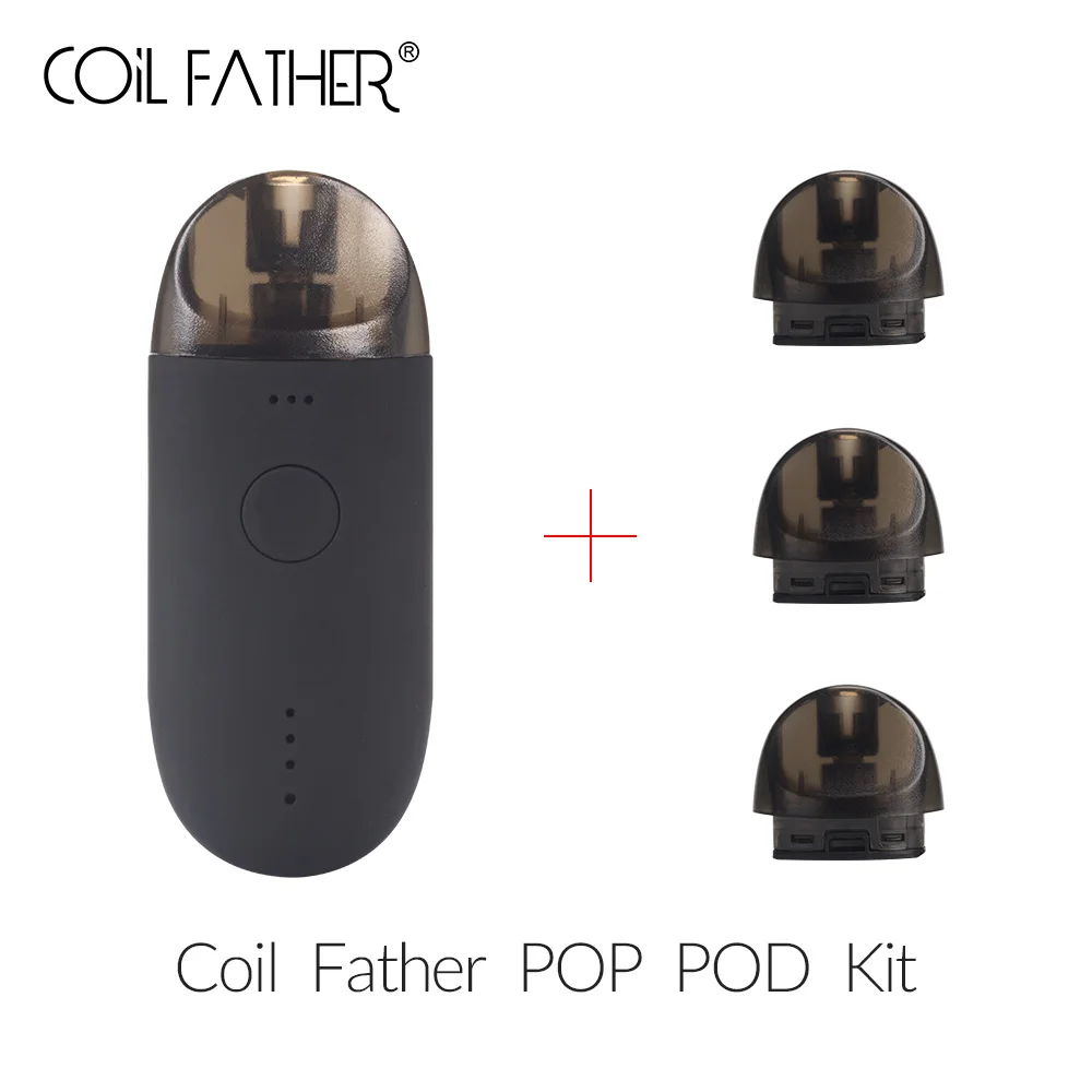 

Coil Father POP POD Starter Kit All In One Vape 2ml Capacity 600mah Battery For Electronic Cigarette Vaporizer VS Q Stick