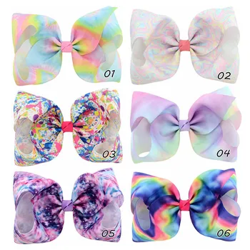 

6Pcs/lot 8inch New Lovely Design Large Hair Bow Grosgrain Ribbon Hairgrip Alligator Clips Headwear For Girls Hair Accessories